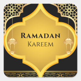 Elegant Ornament Islamic Ramadan Kareem Stickers Fyrkantigt Klistermärke