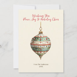 Elegant Ornament Jul Fotografisk Julkort