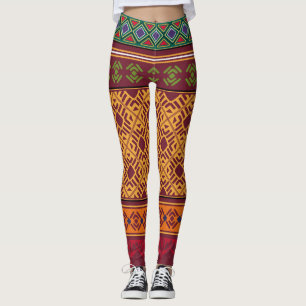 Elegant Ornamental Afrika: Indiska Etniska Mönster Leggings
