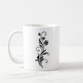 Elegant Ornamental Floral Flower Art Kaffemugg
