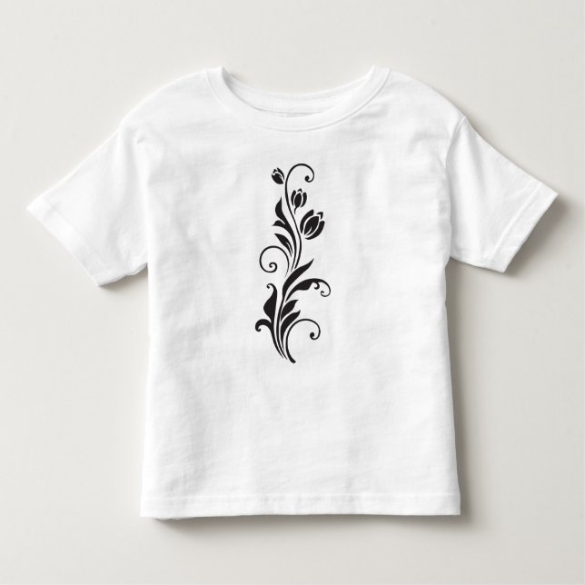 Elegant Ornamental Floral Flower Art T Shirt (Framsida)