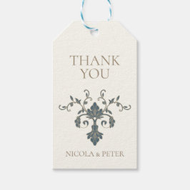 Elegant Ornamentalt Tack Presentetikett