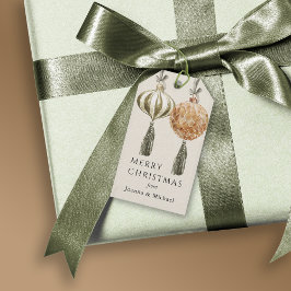 Elegant Ornaments God jul med Namn Presentetikett