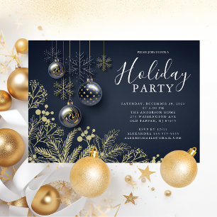 Elegant Ornaments jul Party Inbjudningar