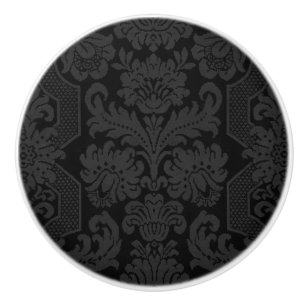 Elegant Ornate Black Victorian Damask Knopp