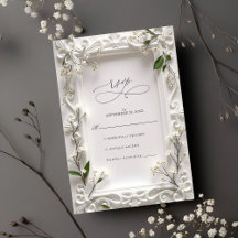 Elegant Ornate blommigt Grönt Löv Bröllop