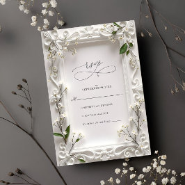Elegant Ornate blommigt Grönt Löv Bröllop OSA Kort