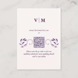 Elegant Ornate-Blommigt QR-kodBröllop OSA Tilläggskort