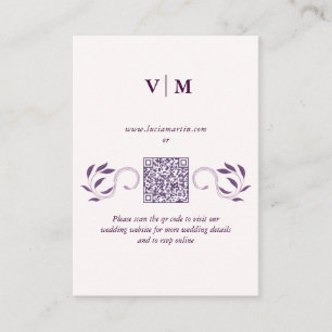 Elegant Ornate-Blommigt QR-kodBröllop OSA Tilläggskort