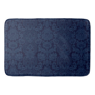 Elegant Ornate Blue Victorian Damask Badrumsmatta