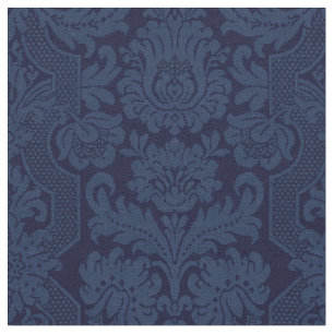 Elegant Ornate Blue Victorian Damask   Tyg
