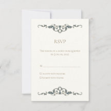 Elegant Ornate Bröllops-svarskort