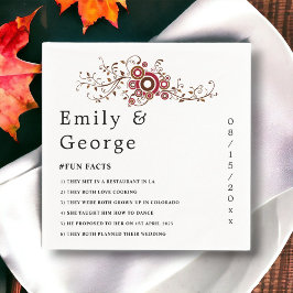 Elegant Ornate Burgundy Löv Fall Blommigt Bröllop Pappersservett