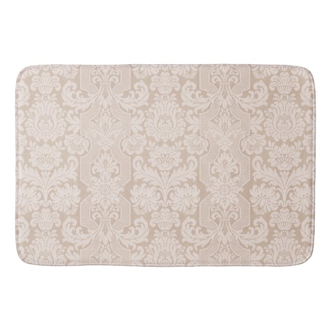 Elegant Ornate Cream Victorian Damask Badrumsmatta (Framsidan)