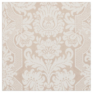 Elegant Ornate Cream Victorian Damask Tyg
