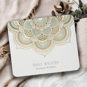 Elegant Ornate Gold Foil Teal Turcos Mandala Musmatta