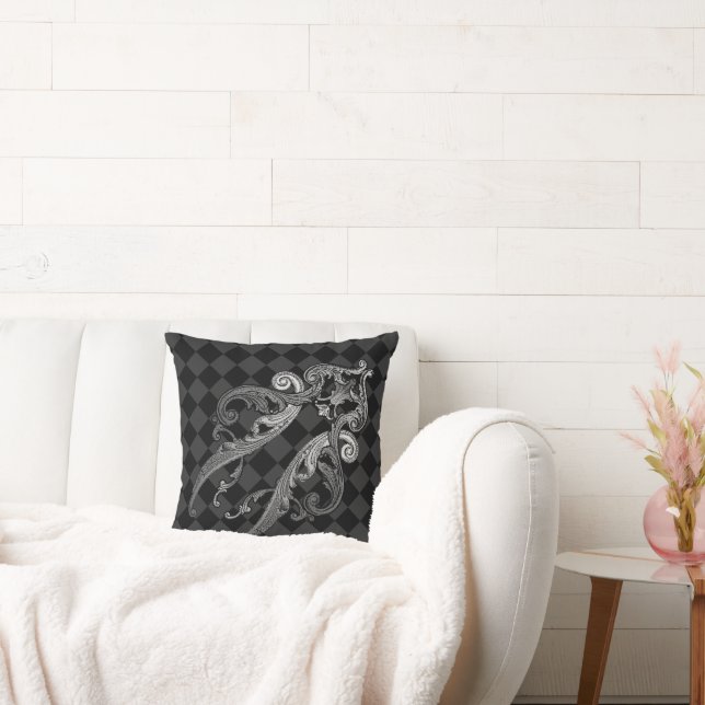 Elegant Ornate Goth Design Dekorativ kudde (Soffa)