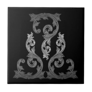 elegant Ornate Goth Design Kakelplatta