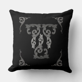 Elegant Ornate Goth Design Thlow-fyllning Kudde