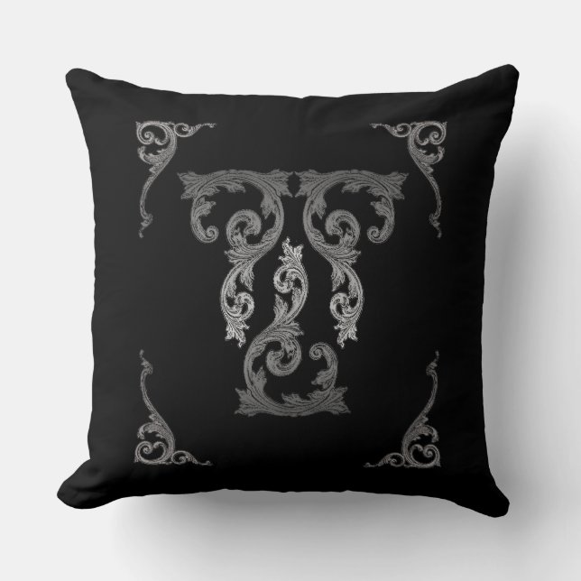 Elegant Ornate Goth Design Thlow-fyllning Kudde (Framsida)