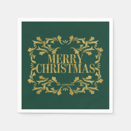 Elegant Ornate Guld God jul Papper Napkins Pappersservett