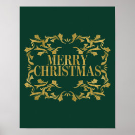 Elegant Ornate Guld God jul Poster tecken