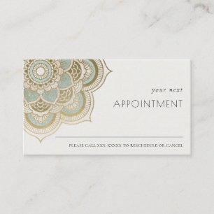 Elegant Ornate Guld Teal Aqua Mandala Möte Visitkort