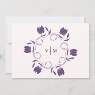 Elegant Ornate Paisley-Blommigten Spara datum Inbjudningar