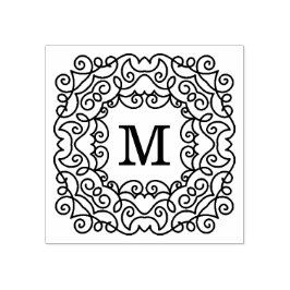 Elegant Ornate Ram Monogram Stämpel