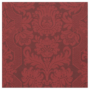 Elegant Ornate Red Victorian Damask Tyg