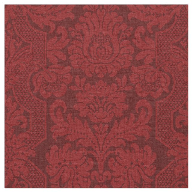 Elegant Ornate Red Victorian Damask Tyg (Närbild)