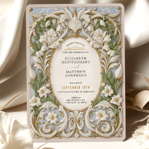 Elegant Ornate Rococo Baroque Bröllop Inbjudningar