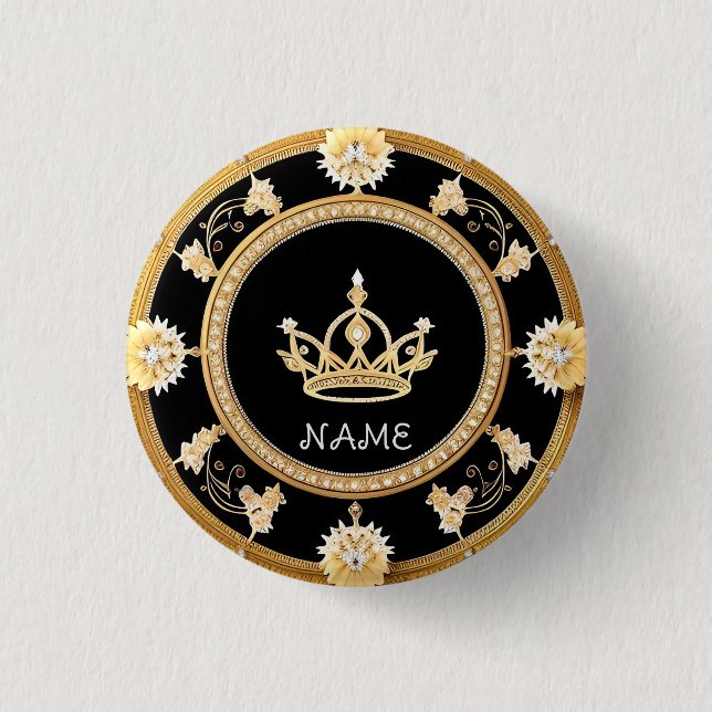Elegant Ornate Royal Kronasymbol Knapp (Framsida)