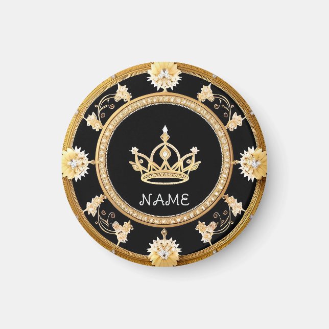 Elegant Ornate Royal Kronasymbol Magnet (Framsidan)