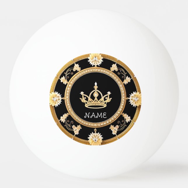 Elegant Ornate Royal Kronasymbol Pingisboll (Framsidan)