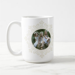 Elegant Ornate Snowflake Helgdag Photo Kaffemugg