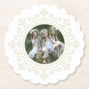 Elegant Ornate Snowflake Helgdag Photo Underlägg Papper