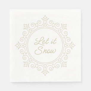 Elegant Ornate Snowflake Låt det snöa Pappersservett
