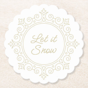 Elegant Ornate Snowflake Låt det snöa Underlägg Papper