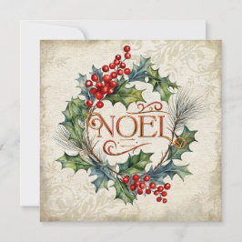 Elegant Ornate Vintage Stil Noel Blommigt Julkort
