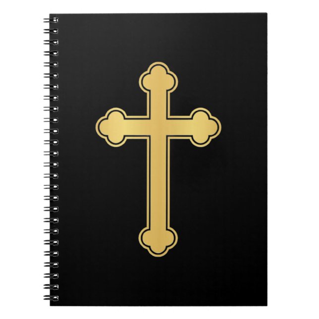 Elegant ortodoxiskt guldkors anteckningsbok (Framsidan)