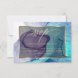 Elegant OSA Djup Lila Aqua Marble Bläck