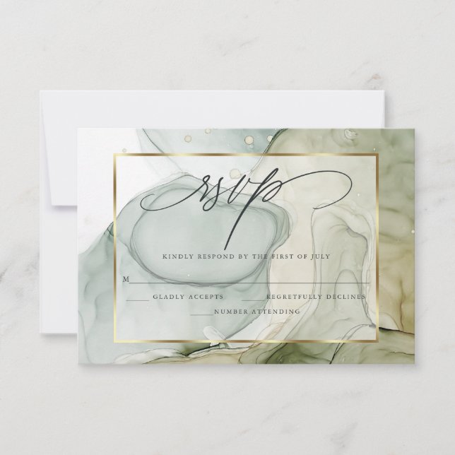 Elegant OSA Marcular Vibrant Grönts and Golds (Framsida)
