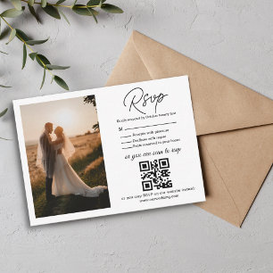 elegant osa qr-kod minimalistisk bild av bröllop anteckningskort