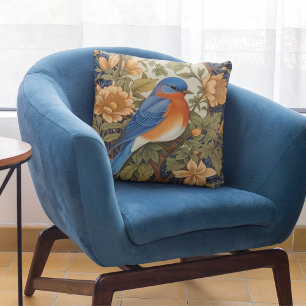 Elegant Östra Bluebird William Morris Inspired Kudde
