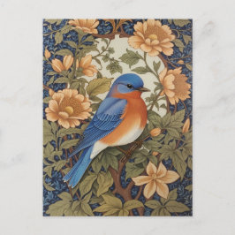 Elegant Östra Bluebird William Morris Inspired Vykort