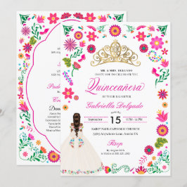 Elegant Otomi Embroidery Quinceañera-inbjudan Inbjudningar