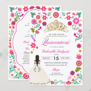 Elegant Otomi Embroidery Quinceañera-inbjudan Inbjudningar