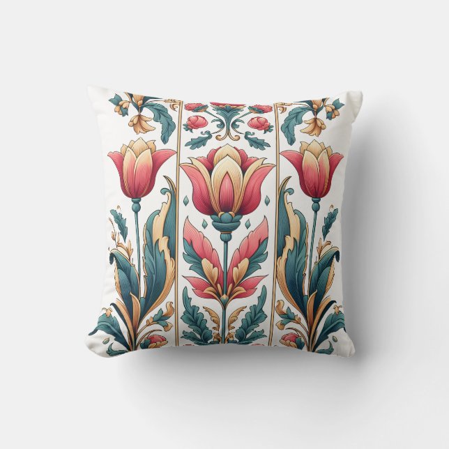 Elegant Ottoman Blommigt Dekorativ kudde (Framsida)