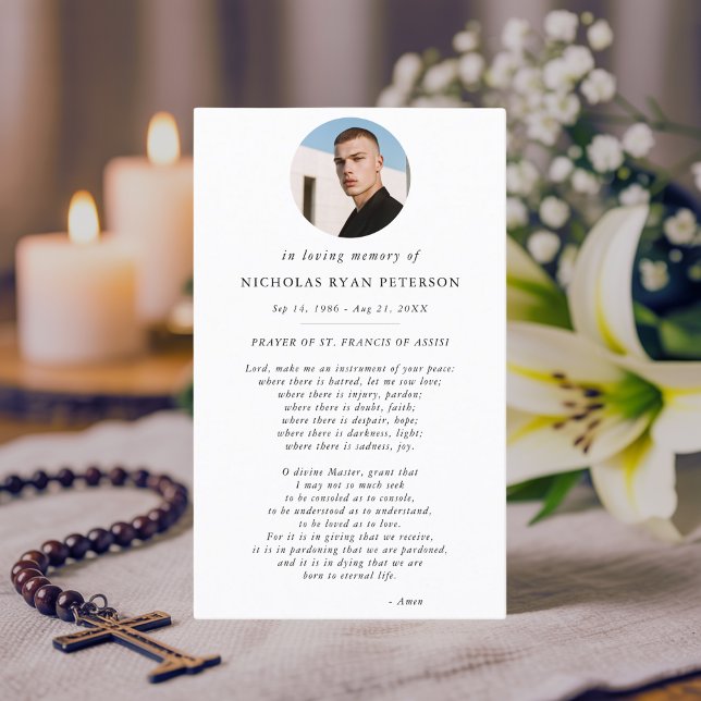 Elegant Oval Foto katolskt helige Francis Prayer-k Visitkort (Skapare uppladdad)
